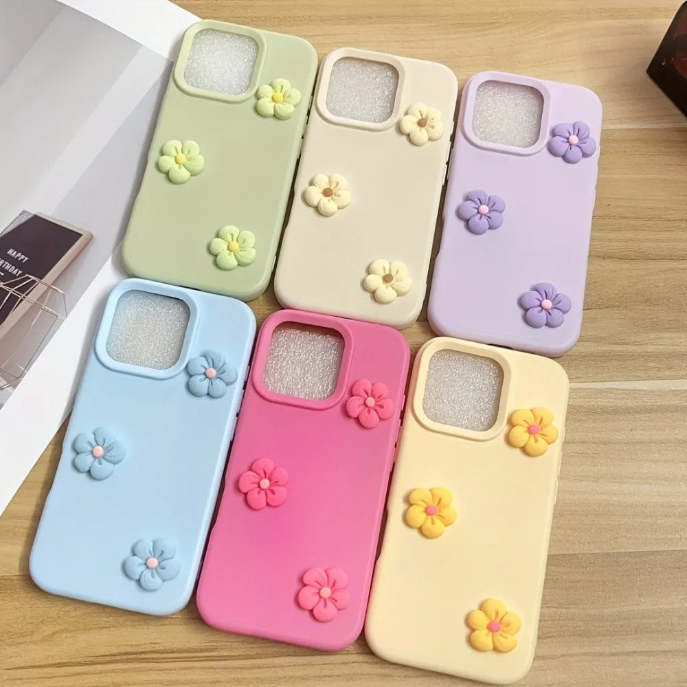 Funda para teléfono con diseño de flor de dopamina colorida iPhone 17 Pro Max 17Air 16 15 14 13 12 11 Pro Max 15 14 Plus Shockproof Matte Cover