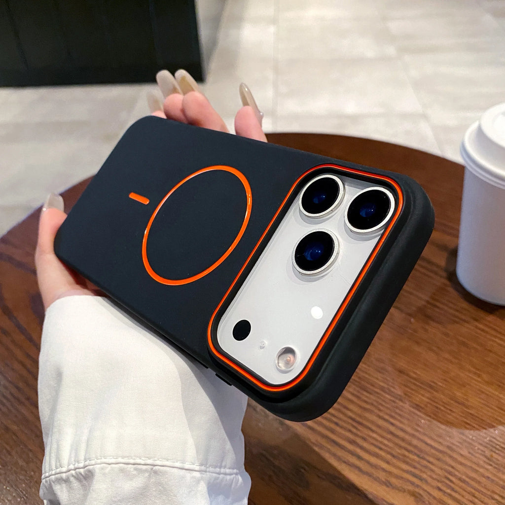 Funda de teléfono suave mate magnética de lujo para iPhone 17 Pro Max Air 16E 15 14 13 12 11 17 Shockproof MagSafe Wireless Charging Cover