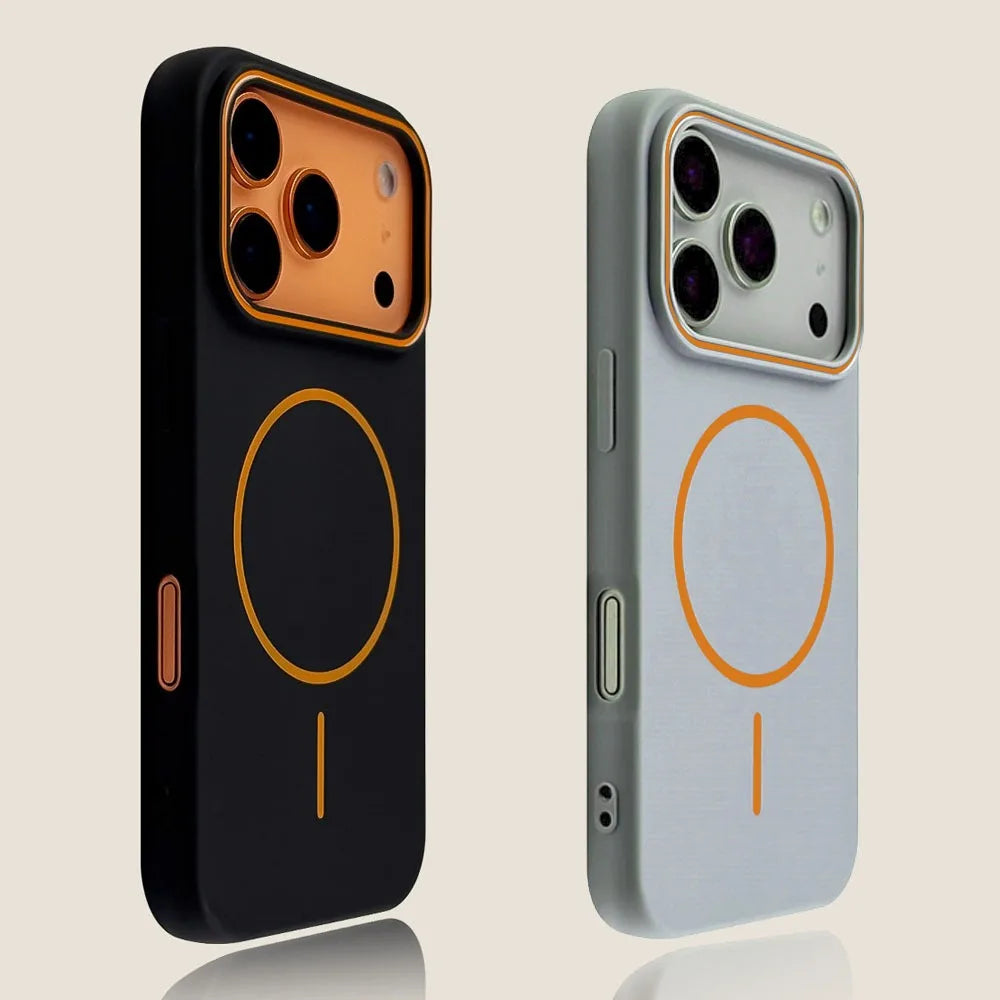 Funda de teléfono suave mate magnética de lujo para iPhone 17 Pro Max Air 16E 15 14 13 12 11 17 Shockproof MagSafe Wireless Charging Cover